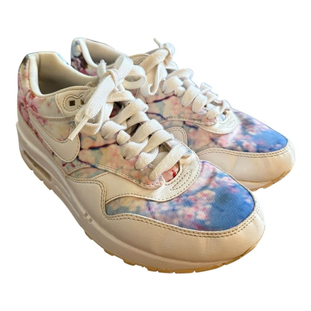 Nike Air Max 1 Cherry Blossom Sneakers Womens Sz 7 Running Shoes Lace Up